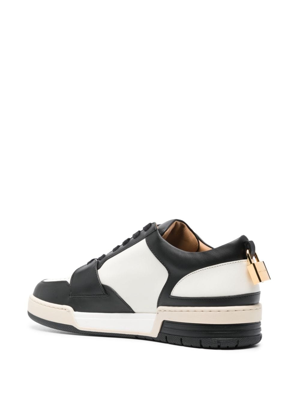 colour-block leather sneakers - 3