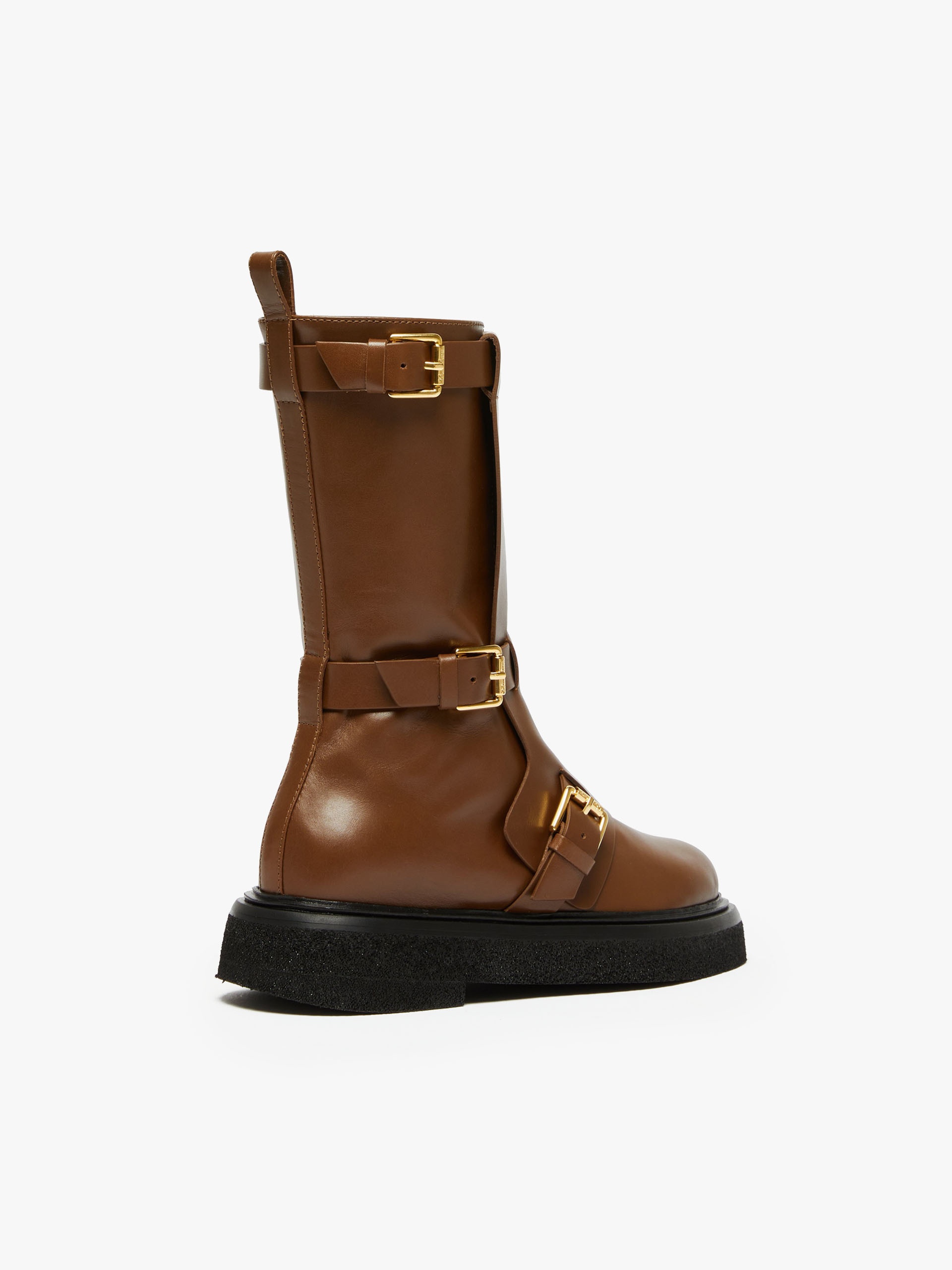 BUCKLESBOOT Leather biker boots with straps - 3