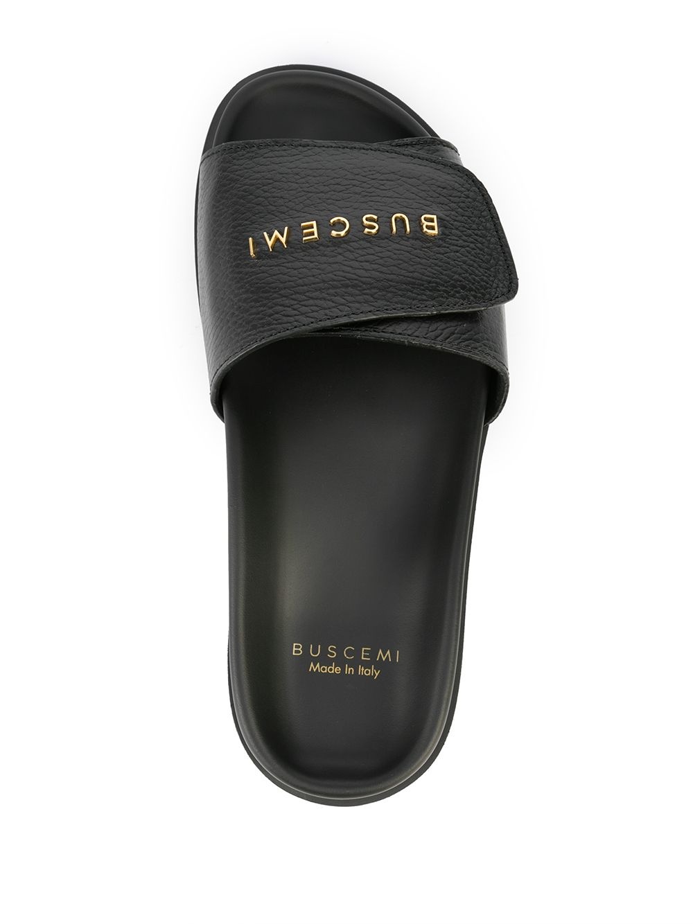 logo-lettering leather slides - 4