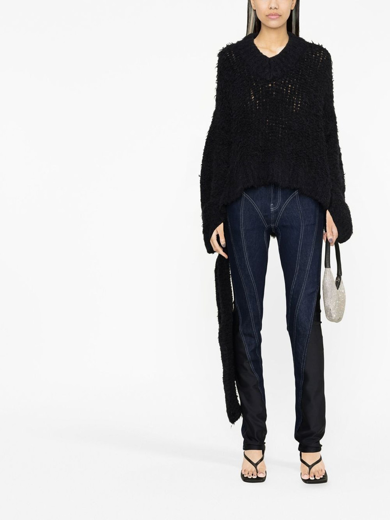 THE ATTICO open-knit V-neck jumper outlook