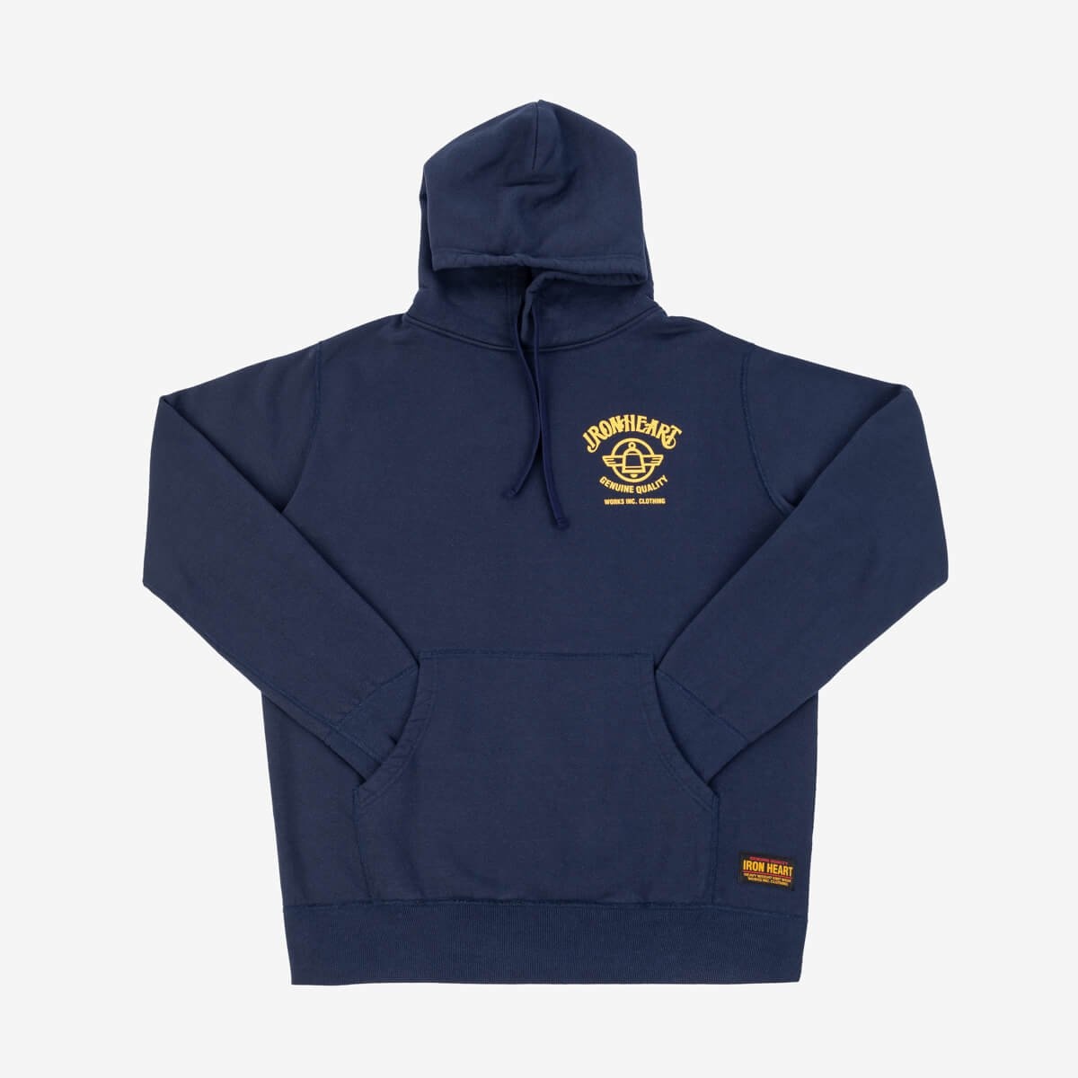 IHSW-59-NAV Printed 14oz Ultra Heavyweight Loopwheel Cotton Hoodie - Navy - 1