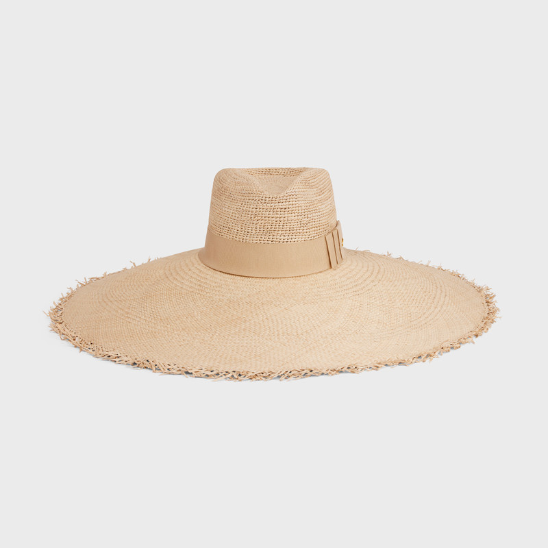 wide-brimmed triomphe hat in straw - 1