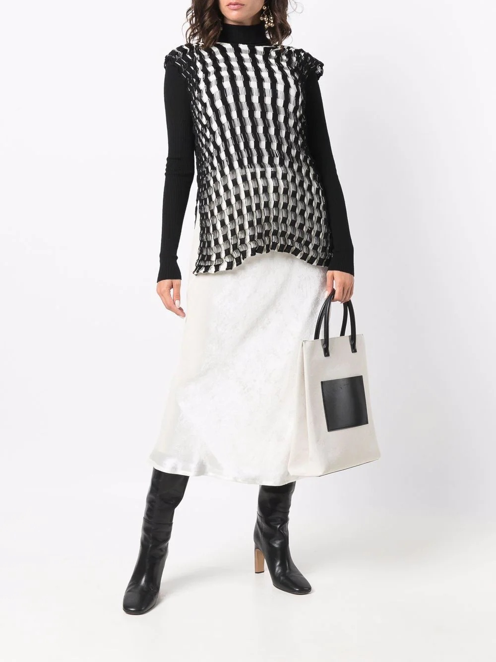 woven-design jumper - 2
