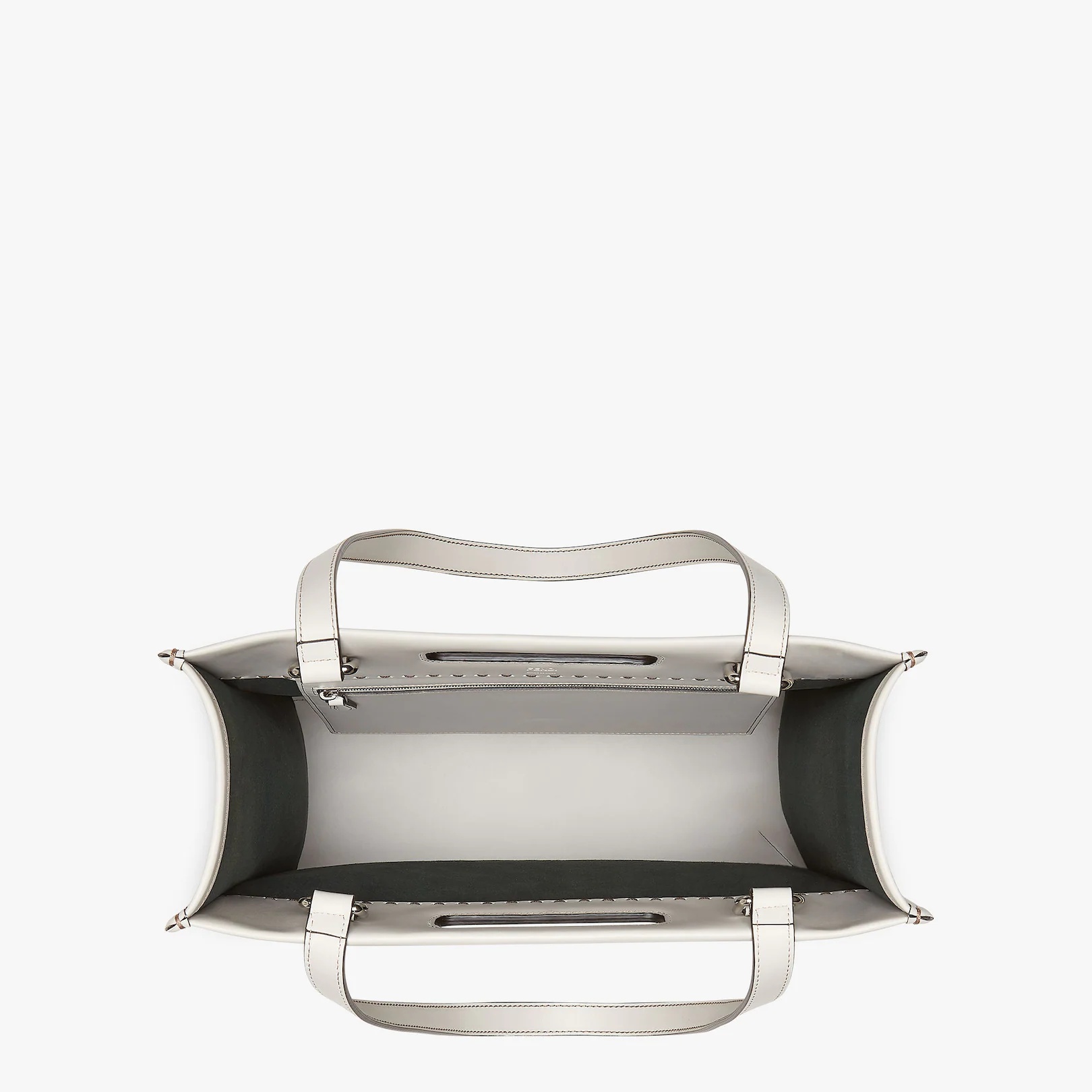 Light gray leather shopper - 5