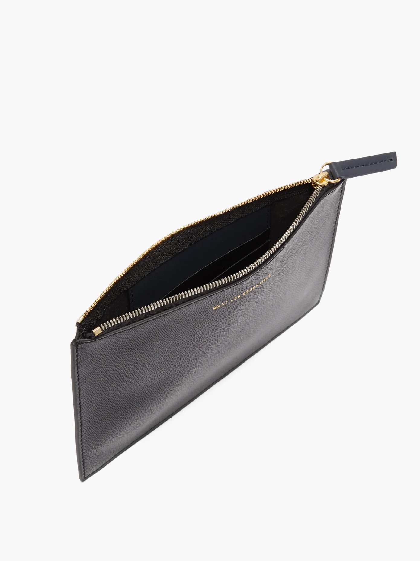 Lawrence grained and smooth leather pouch - 5