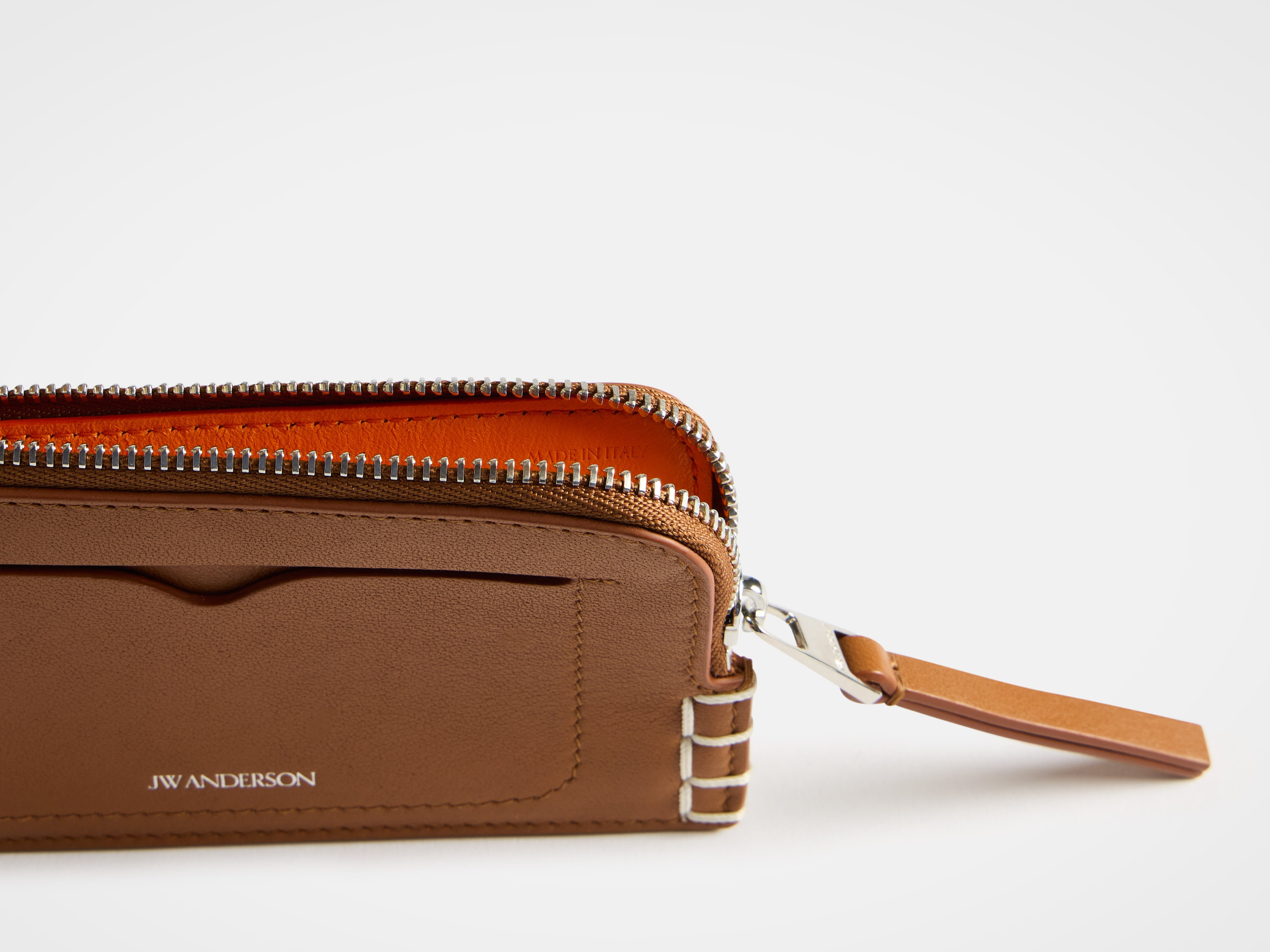 LEATHER LOAFER ZIP WALLET IN TAN - 3