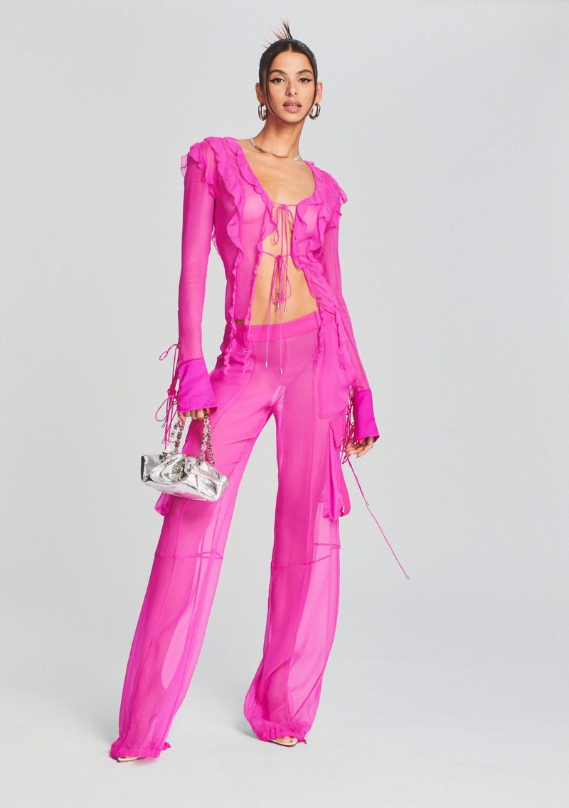 VIVIANE SILK CHIFFON PANT 1
