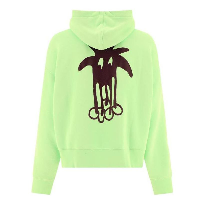 Palm Angels Douby Logo Printed Cotton Hoodie 'Bright Green' PMBB058E23FLE0035037 - 2