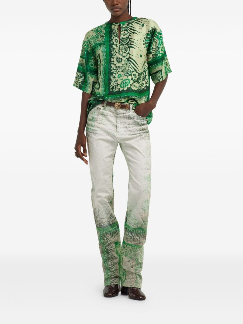 Roberto Cavalli bandana-print jeans outlook