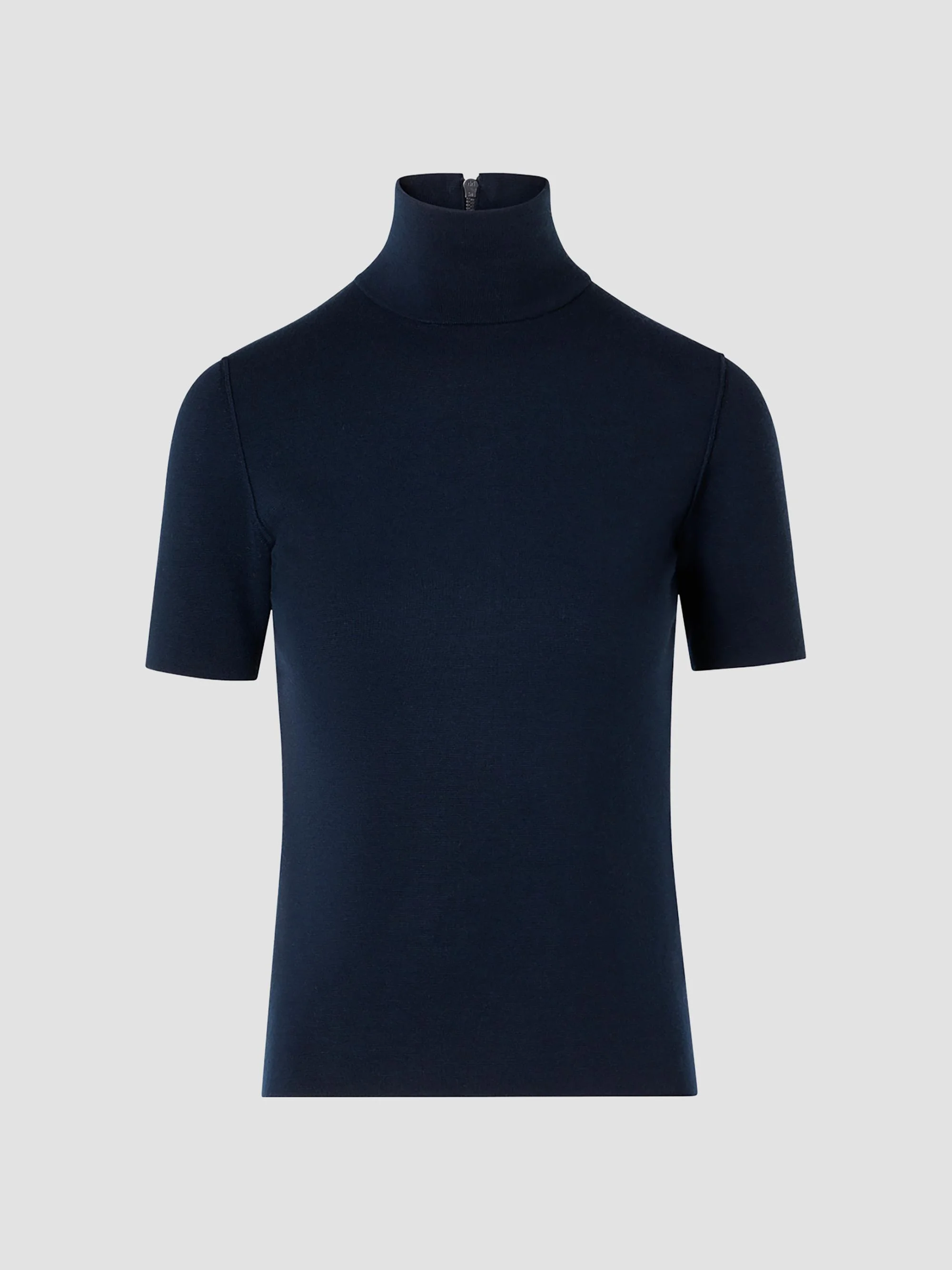 Women's Stretch Wool Mock Turtleneck Top - Navy - 1