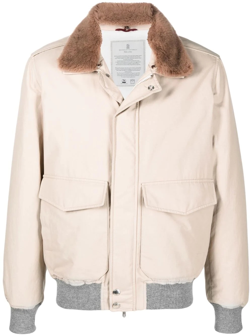 faux-fur trim jacket - 1