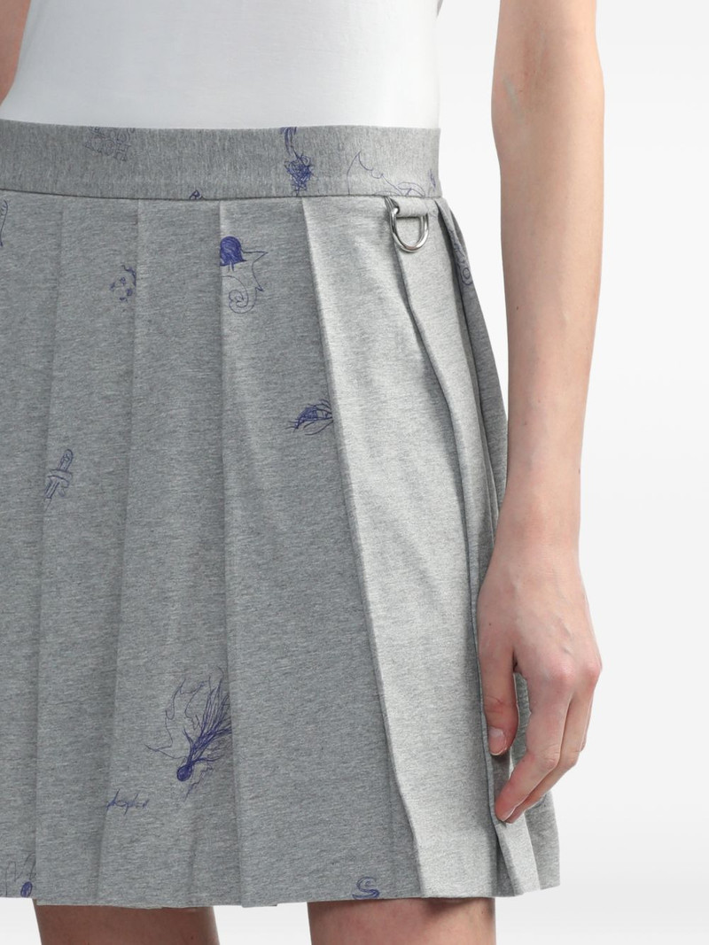 scribble-print pleated skirt 5