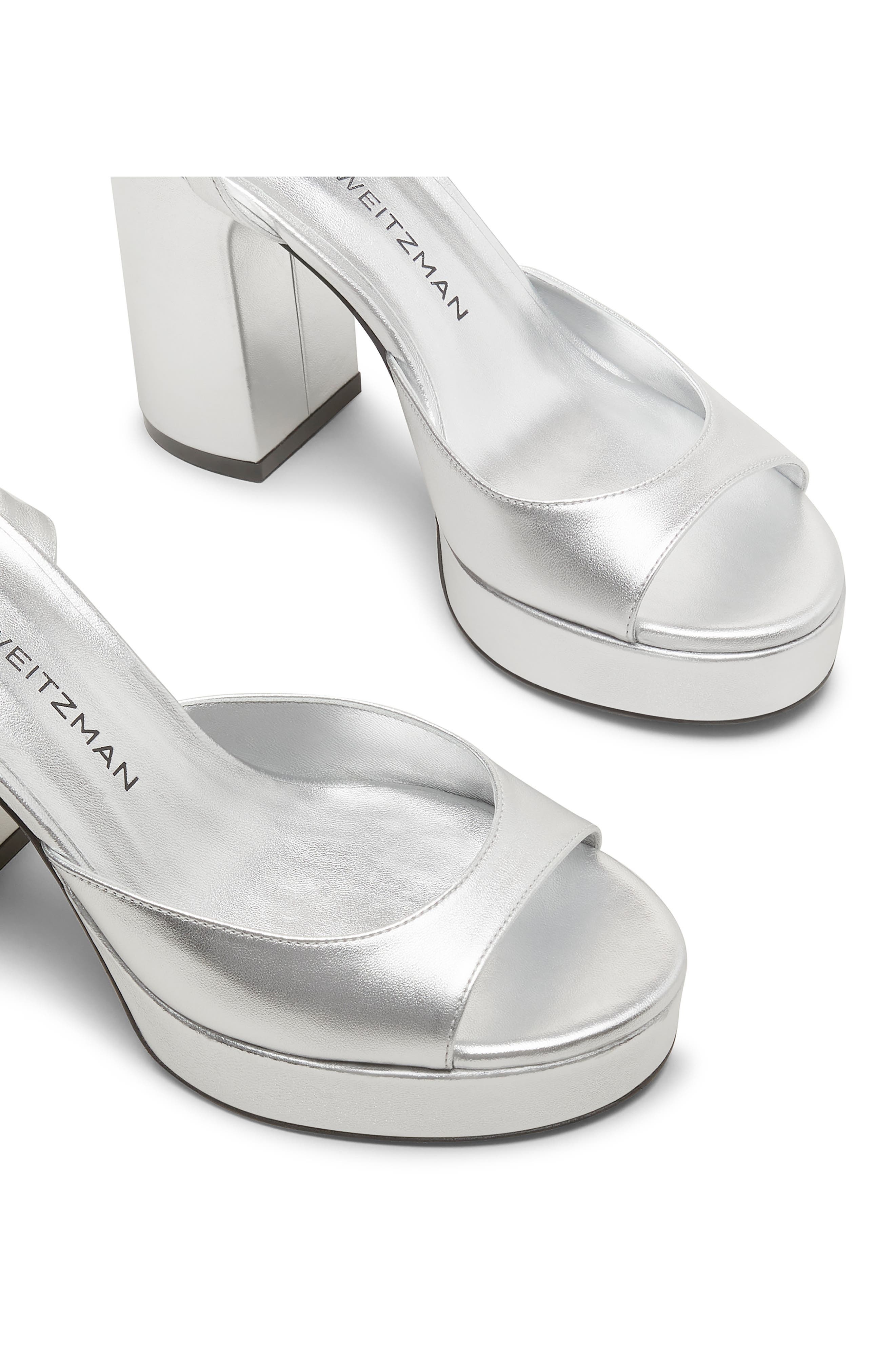 Stuart Weitzman Dayna II Platform Sandal in Silver at Nordstrom - 4