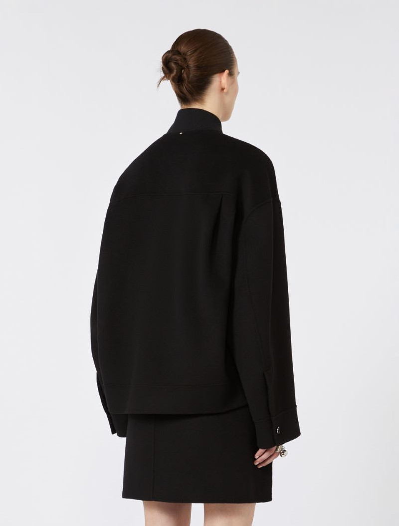 Oversized wool bomber jacket - black 4