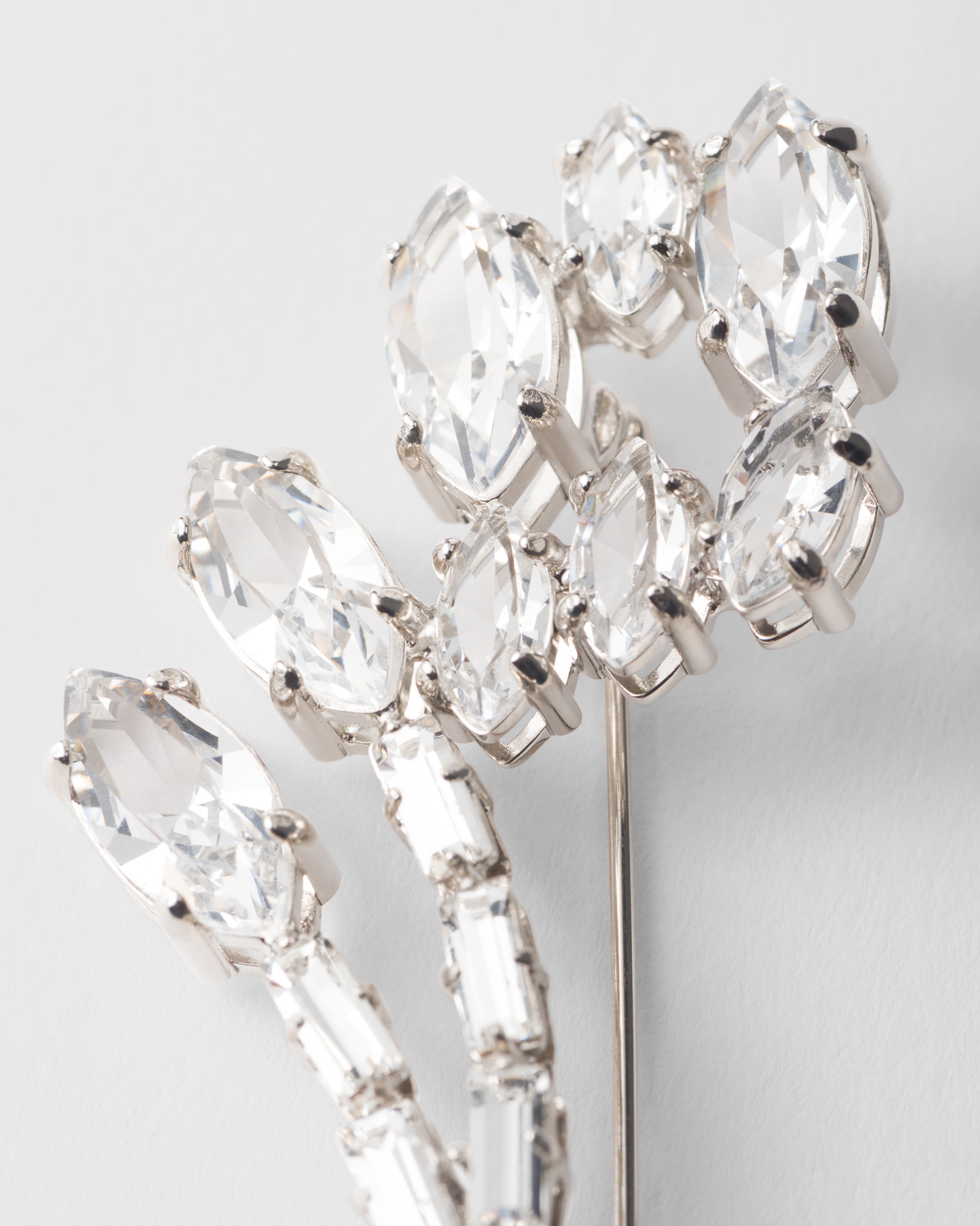 Metal brooch with crystals - 3