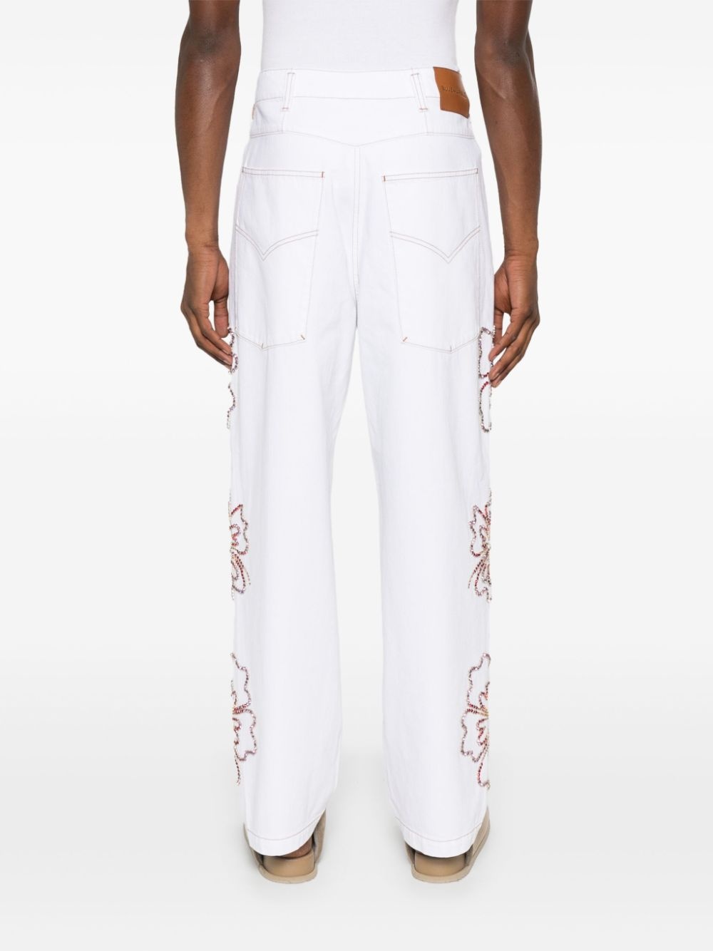 floral-motifs loose-fit jeans - 4