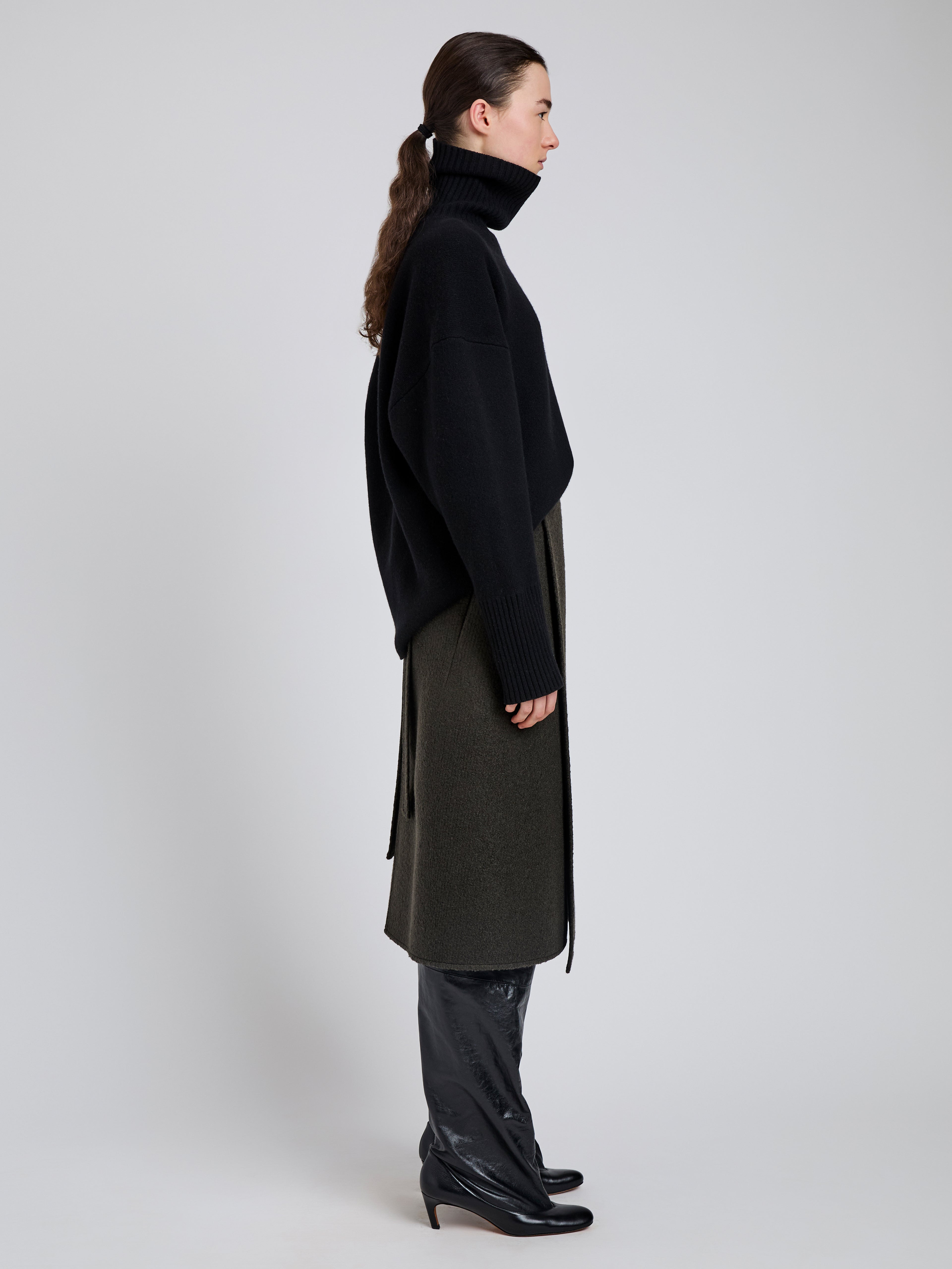Bodhi Skirt in Boucle Twill Suiting - 3