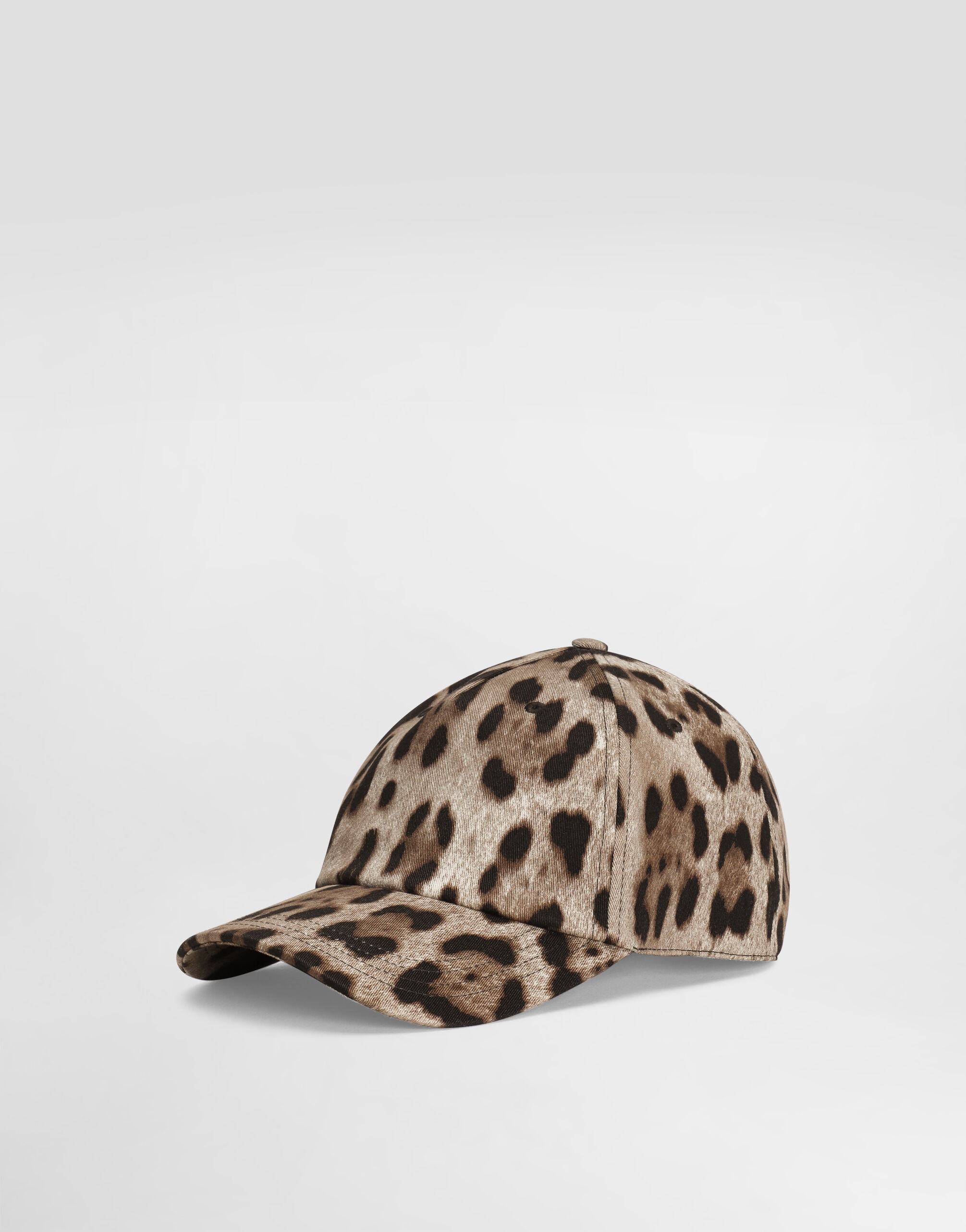 Cotton baseball cap with leopard print - 1