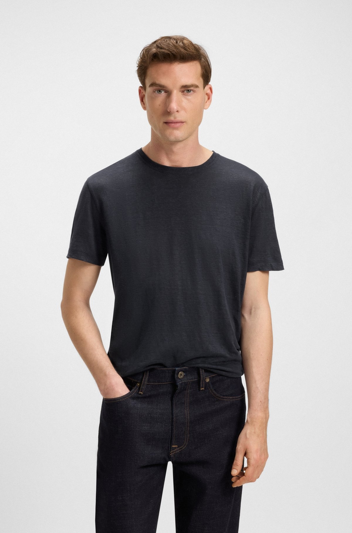 BECKHAM X BOSS T-SHIRT IN SOFT LINEN - 2