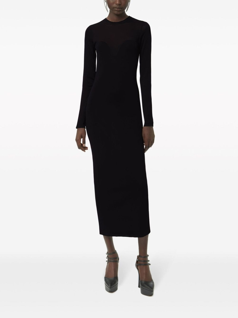 NINA RICCI textured semi-sheer midi dress outlook
