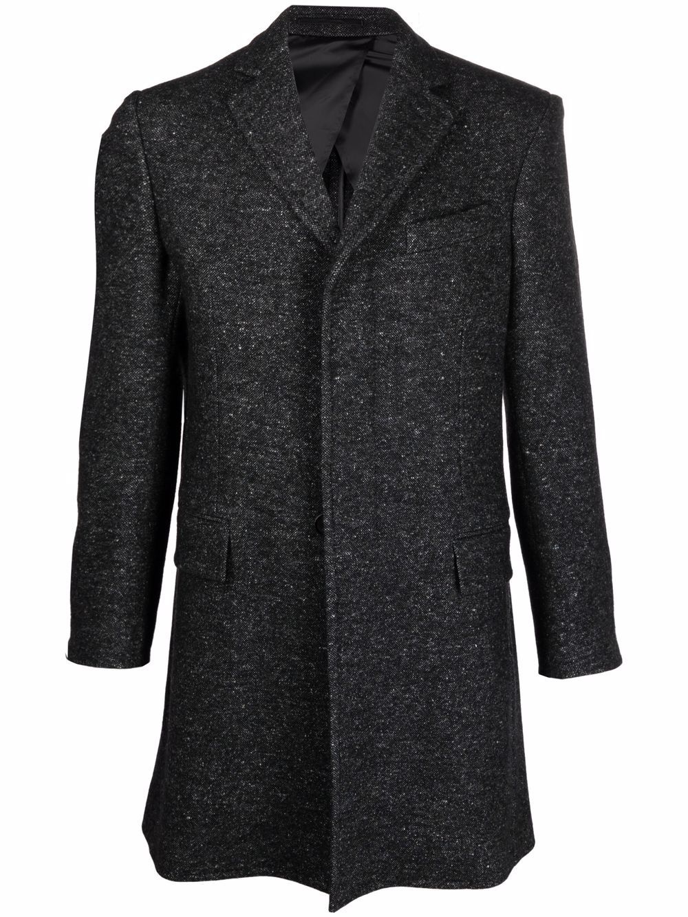 speckled single-breasted coat - 1