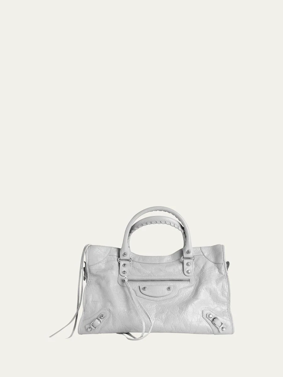 Le City Medium Metallic Leather Tote Bag - 1