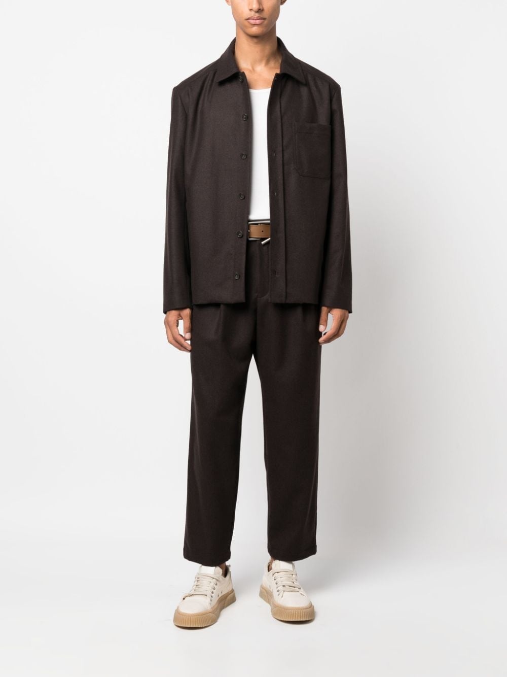 straight-leg wool-blend trousers - 2