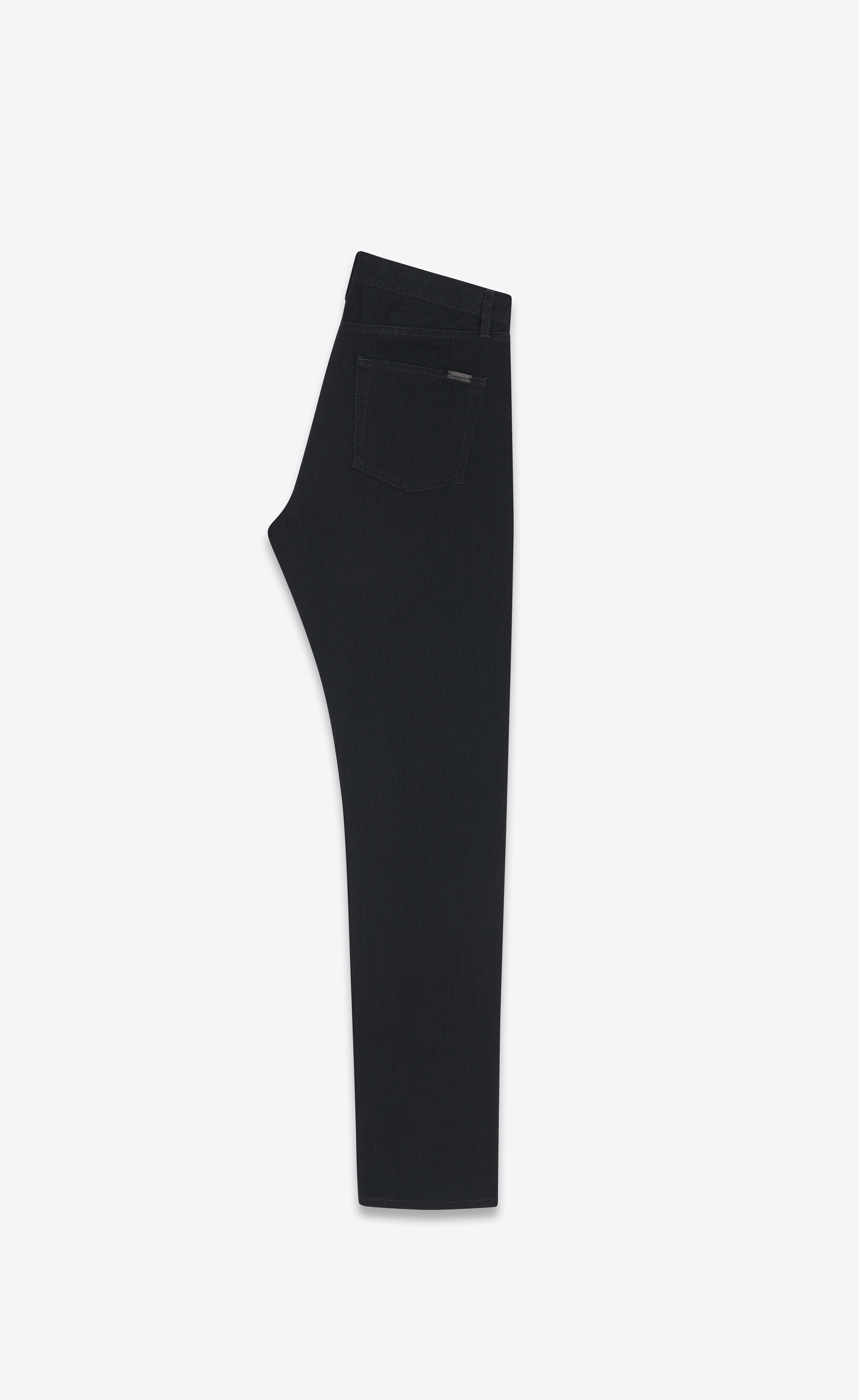 mid-waist jeans in worn black denim - 3