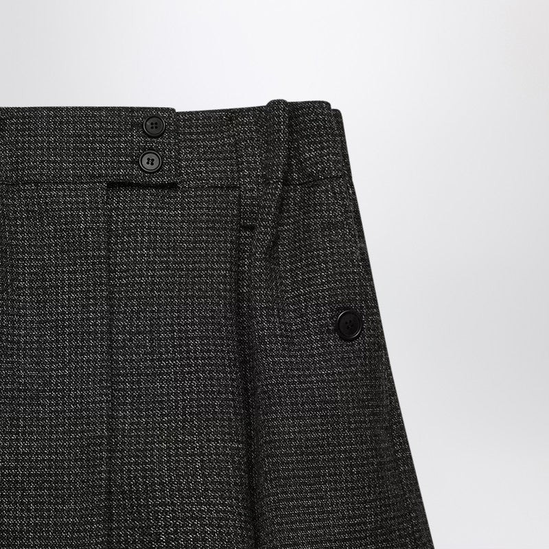 Prada Mini Skirt In Mouliné Wool With Vichy Pattern Women - 2
