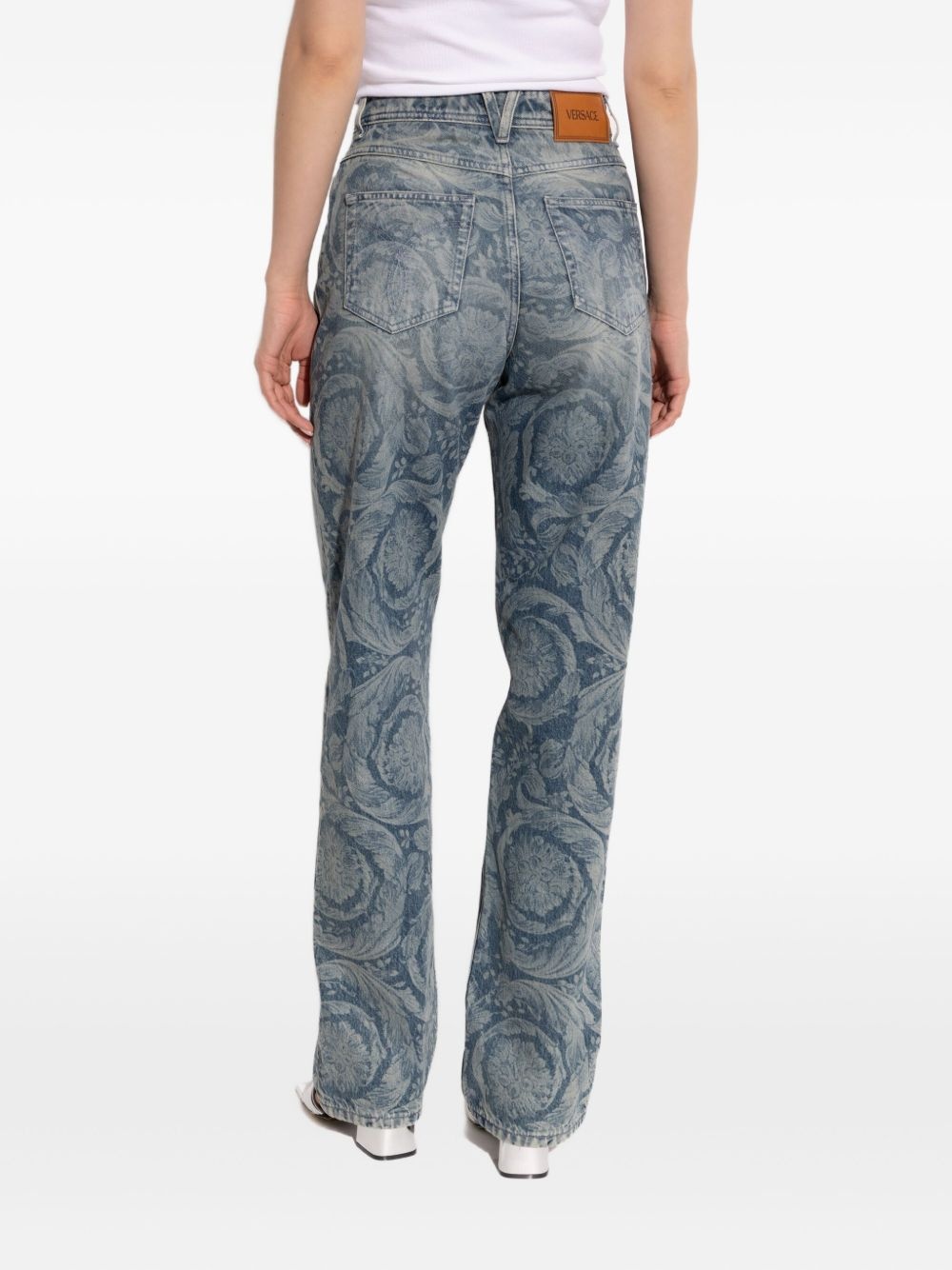 baroque-patterned jeans - 4