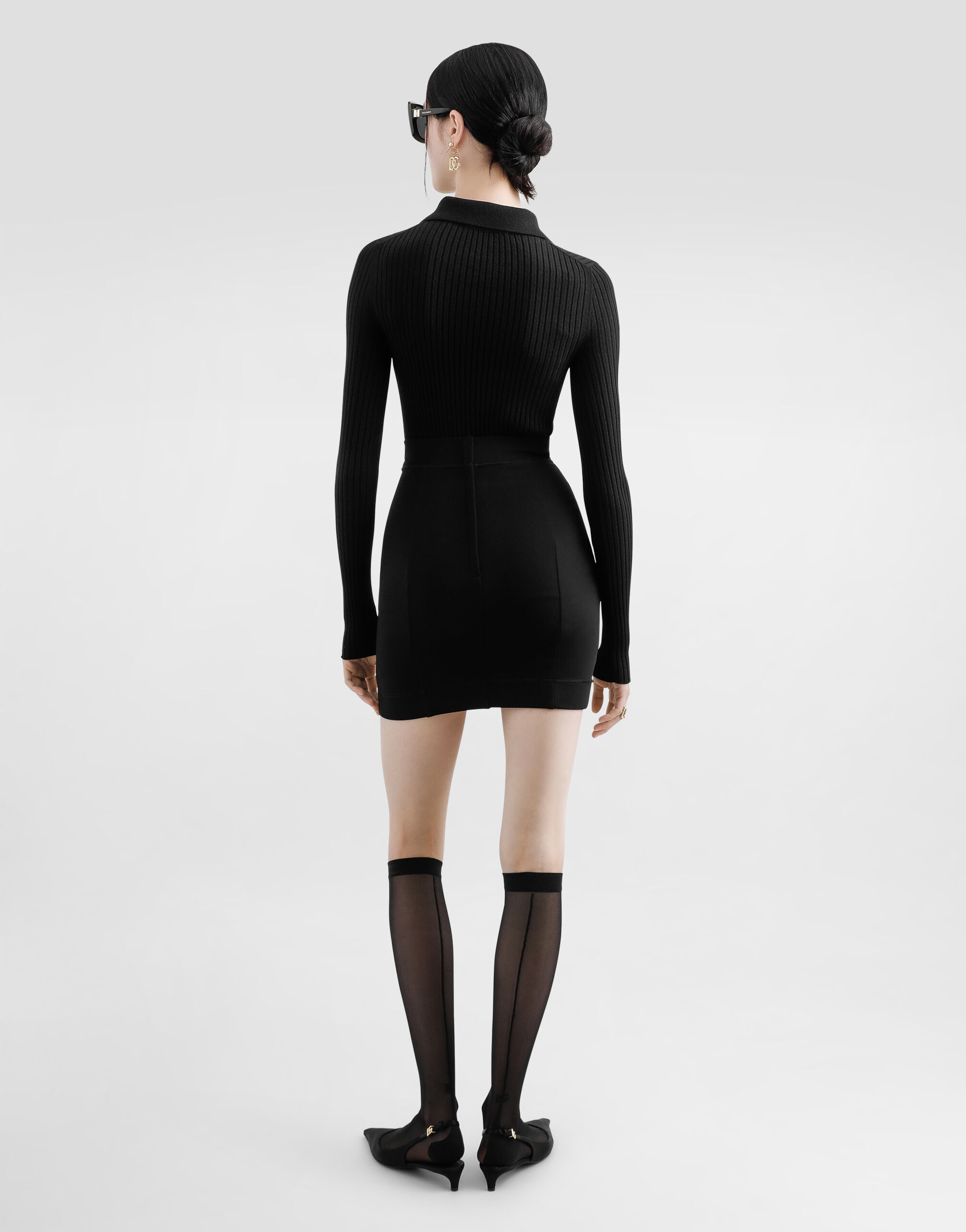 Ribbed wool polo-style sweater - 3