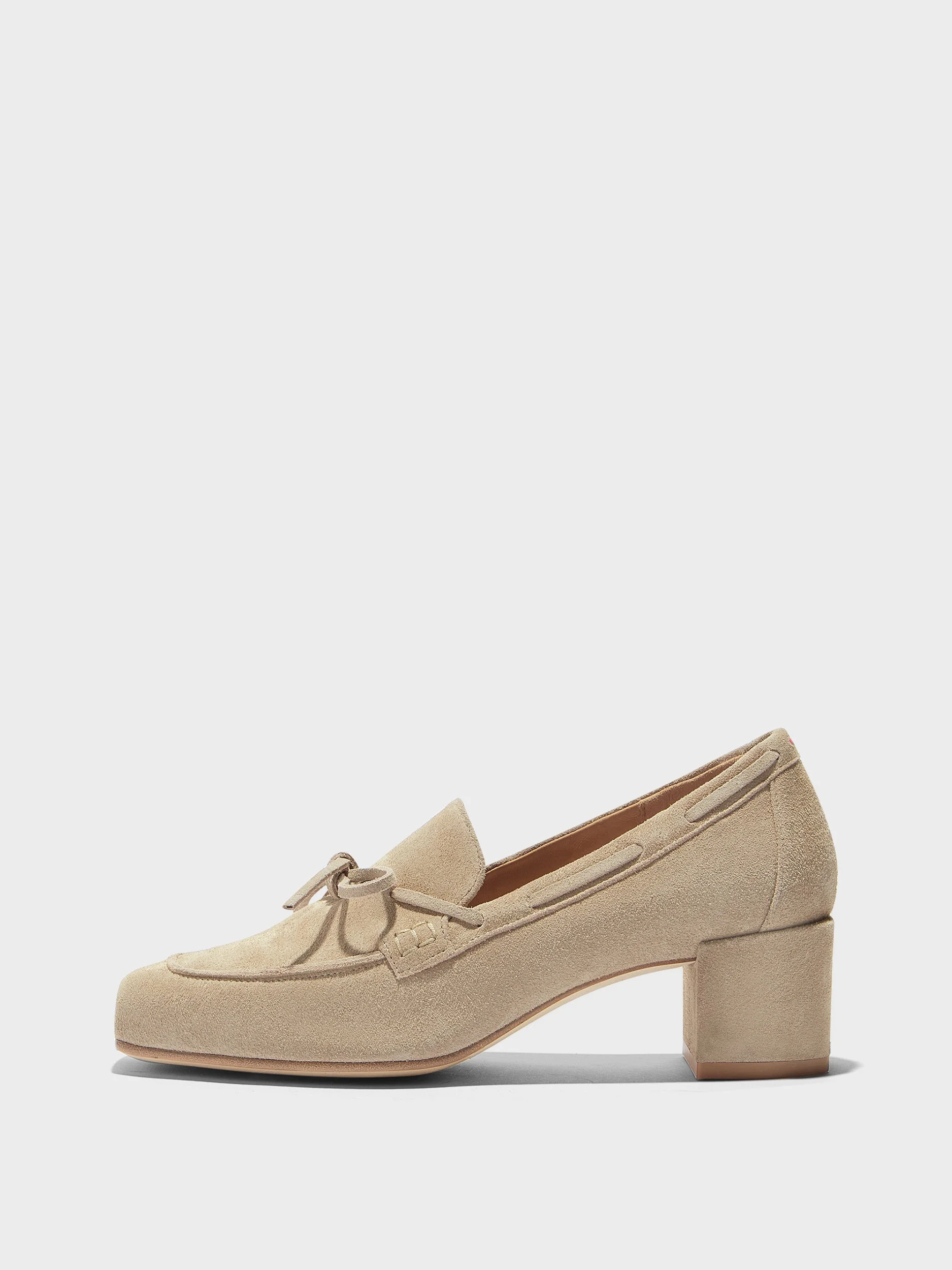 Grenn Suede Heeled Loafers - 1