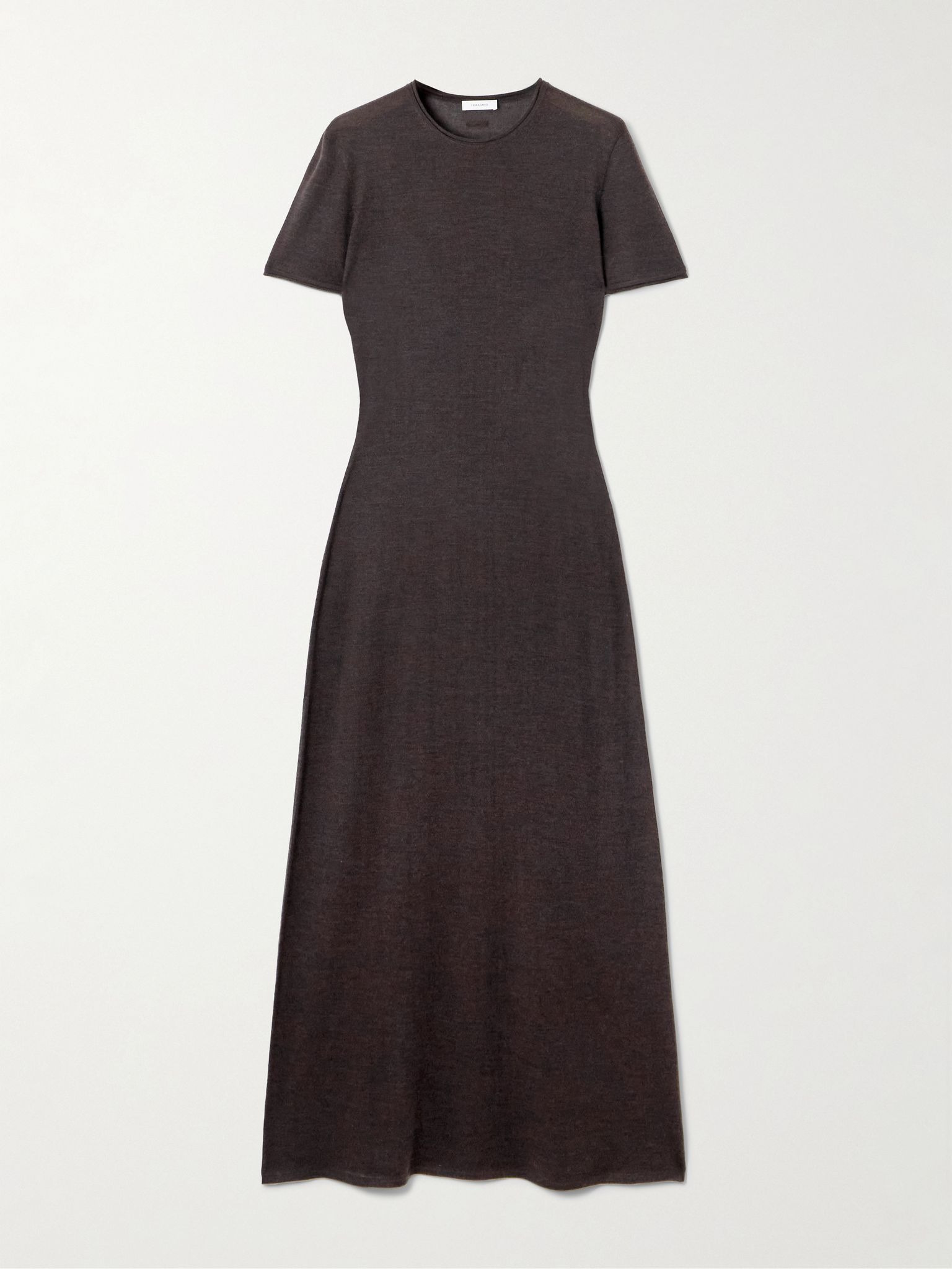 Cashmere, wool and silk-blend midi dress Brown - 1