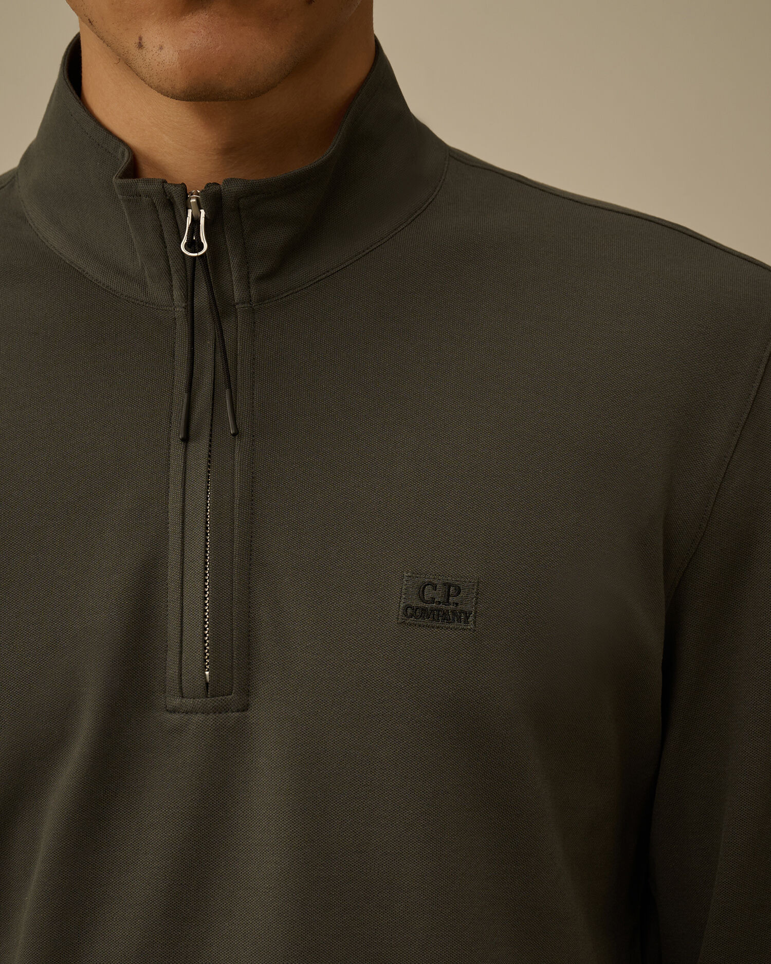 Stretch Piquet Half Zip Long Sleeve Polo - 5