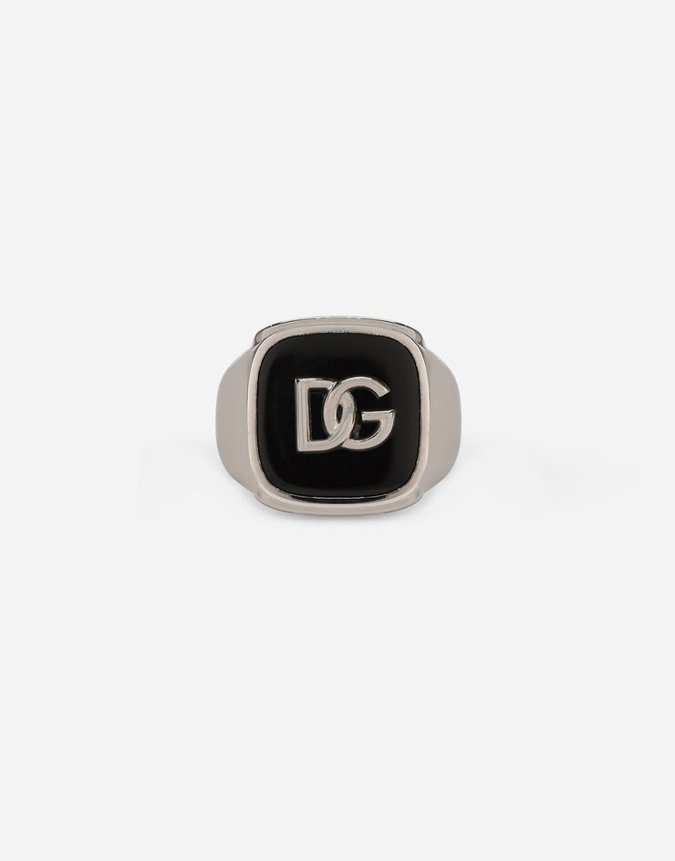 Ring with enameled accent and DG logo - 1