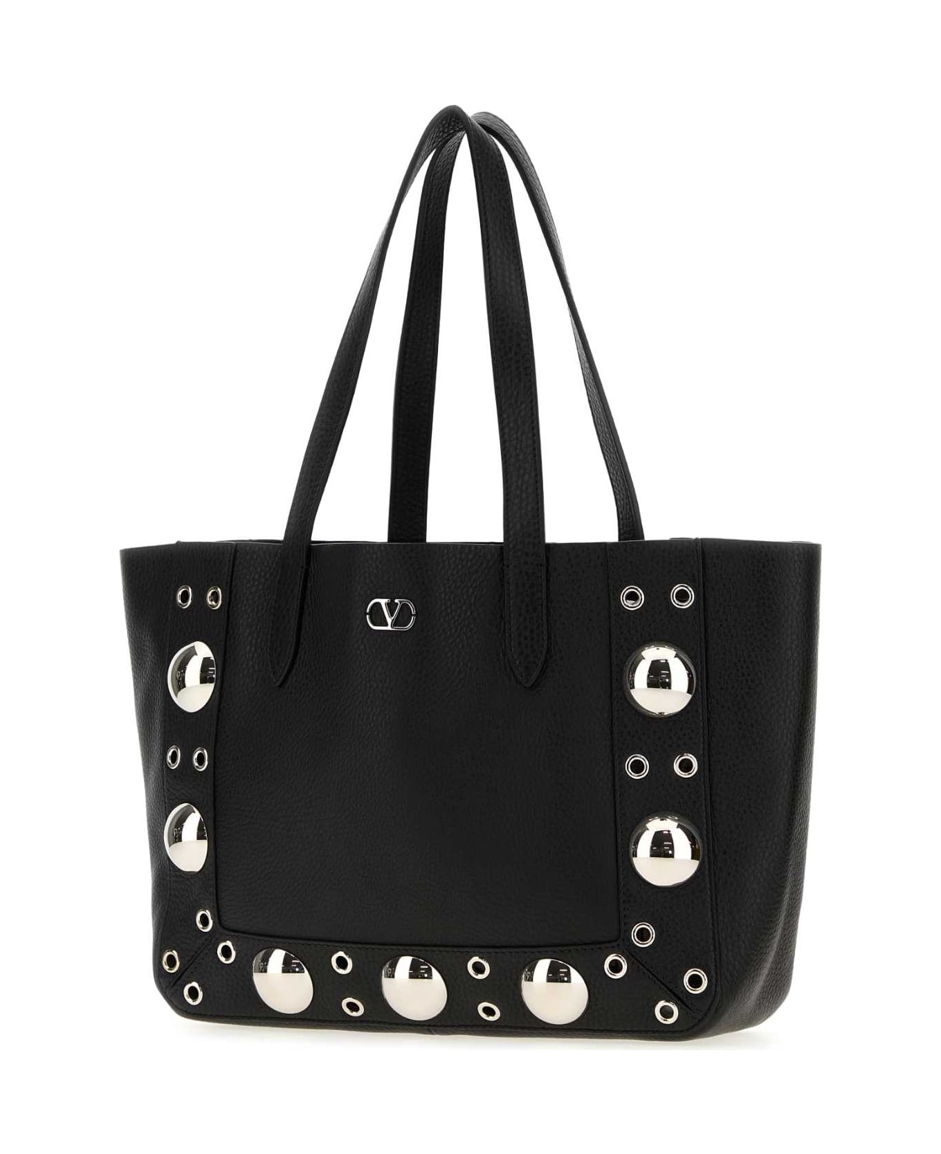 Black Leather Small Nellcã´te Shopping Bag - 2