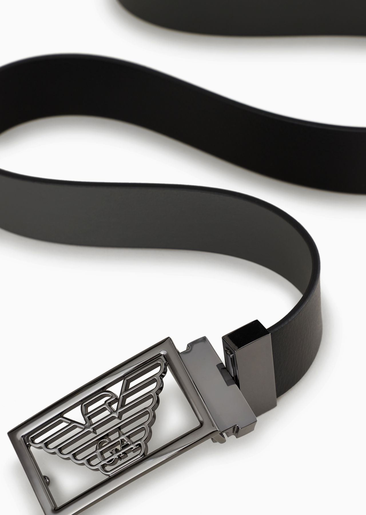 Two-toned reversible leather belt with one side in palmellato leather - 2