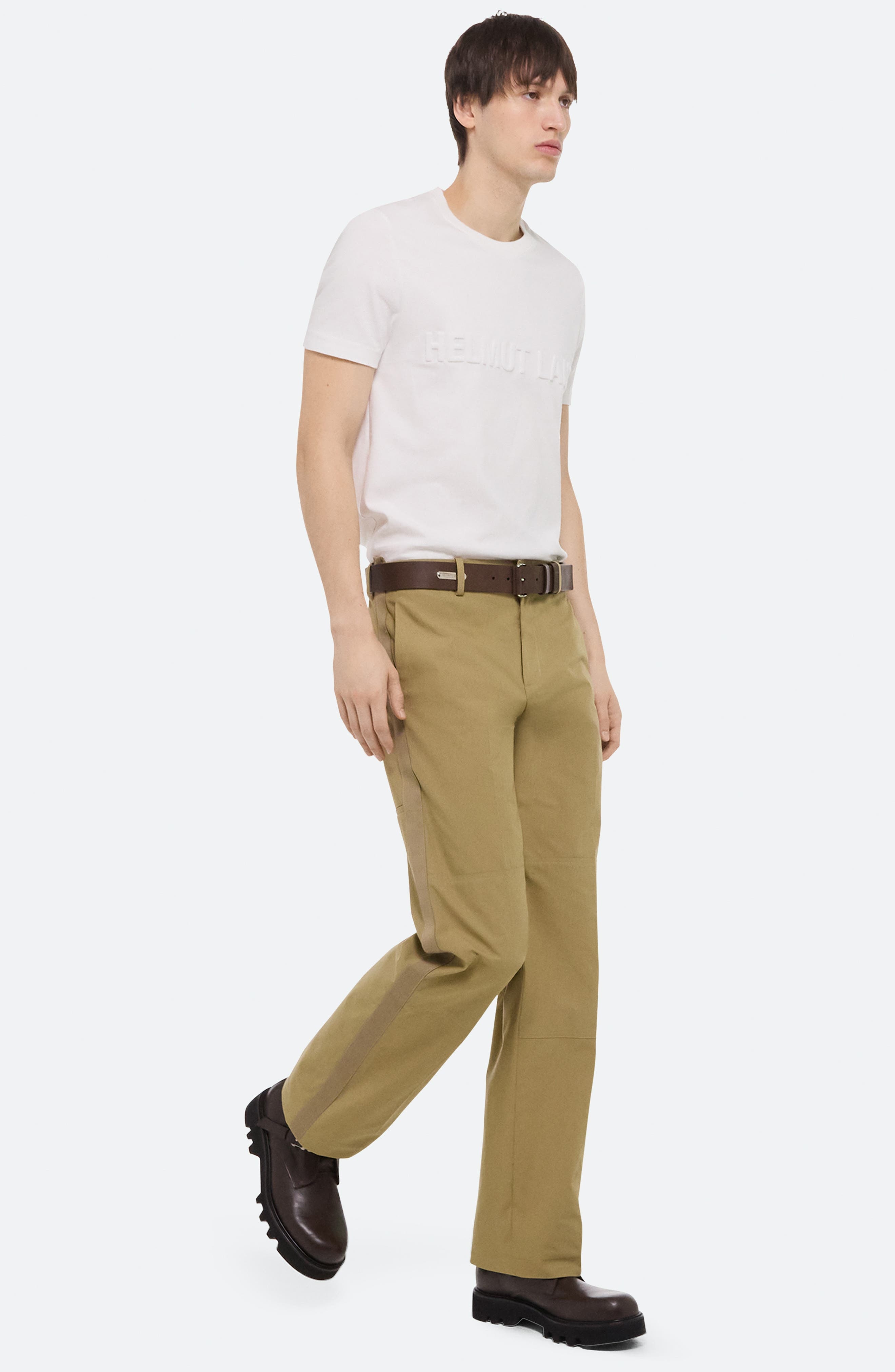 Helmut Lang Embossed Logo T-Shirt in Optic White at Nordstrom - 7