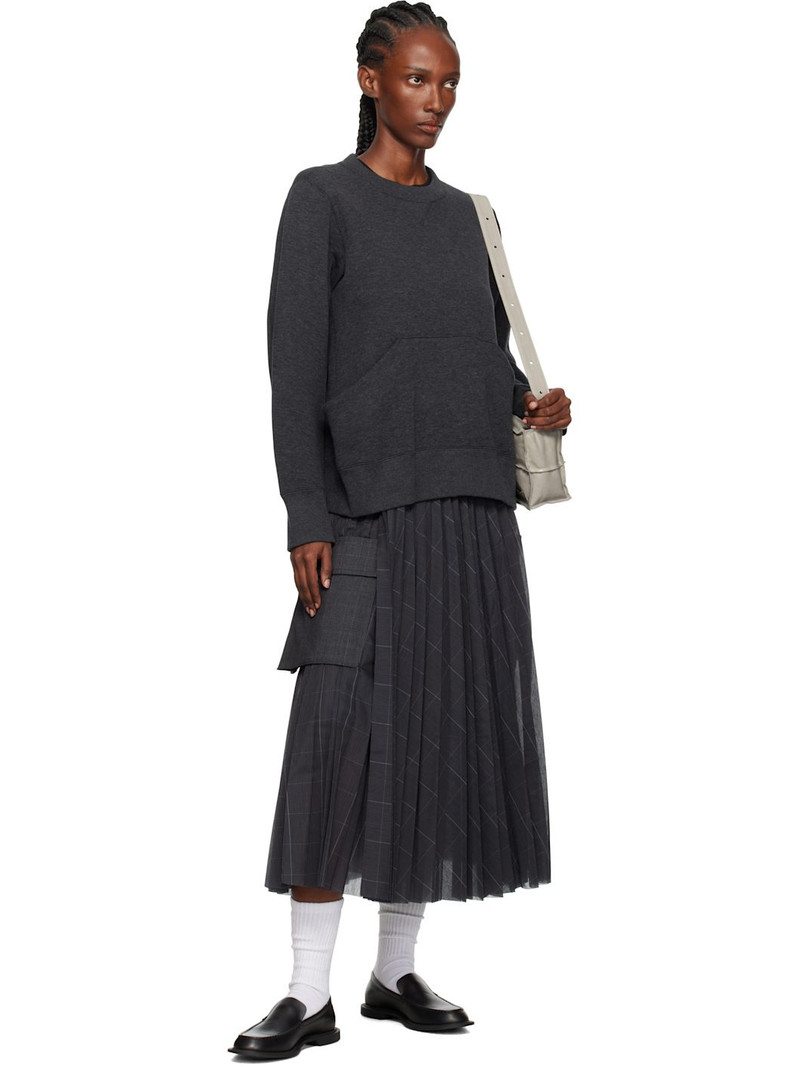 sacai Gray Sponge Sweatshirt outlook