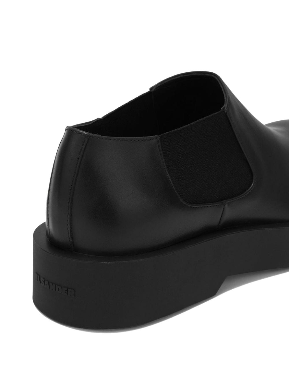 round-toe leather loafers - 4