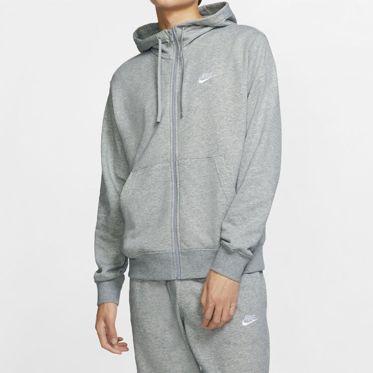 Men's Nike Basic Chest logo Hooded Zipper Gray BV2649-063 - 4