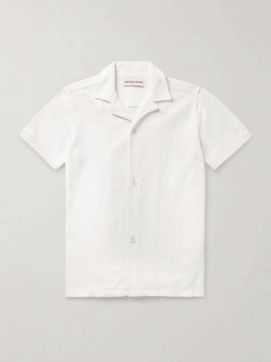 Maitan Camp-Collar Ribbed Organic Cotton-Terry Shirt - 1