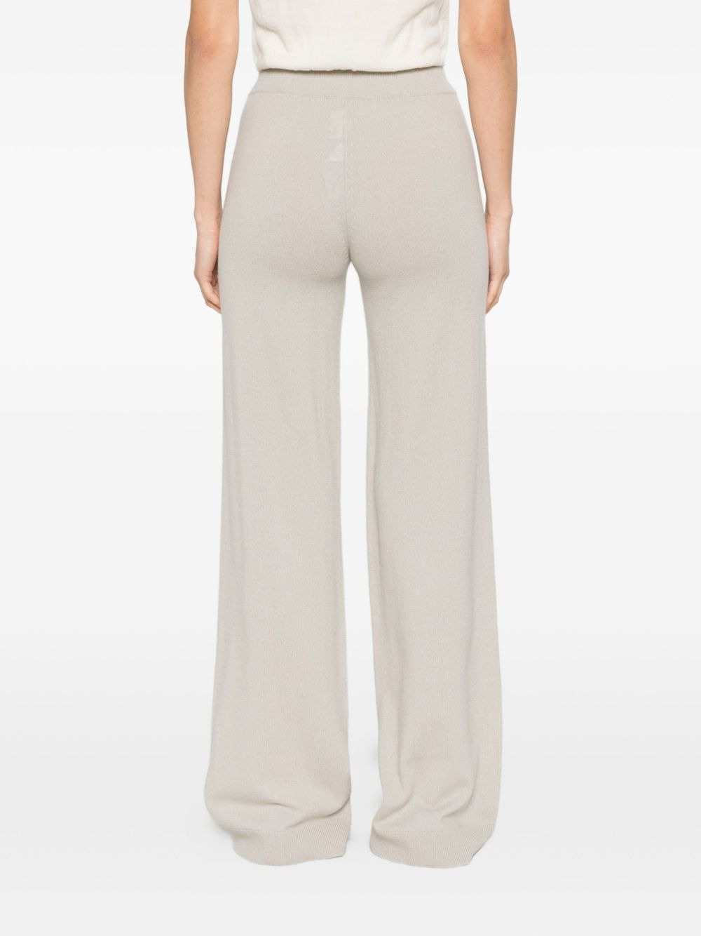 elasticated-waistband wool-blend trousers - 4