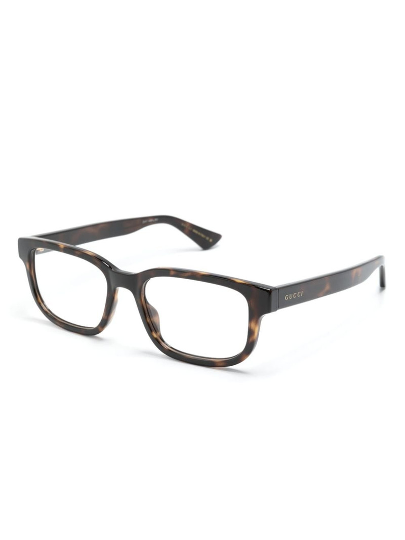 GUCCI tortoiseshell rectangle-frame glasses outlook