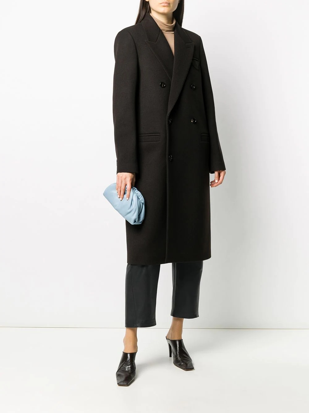 double-breasted mid-length coat - 2