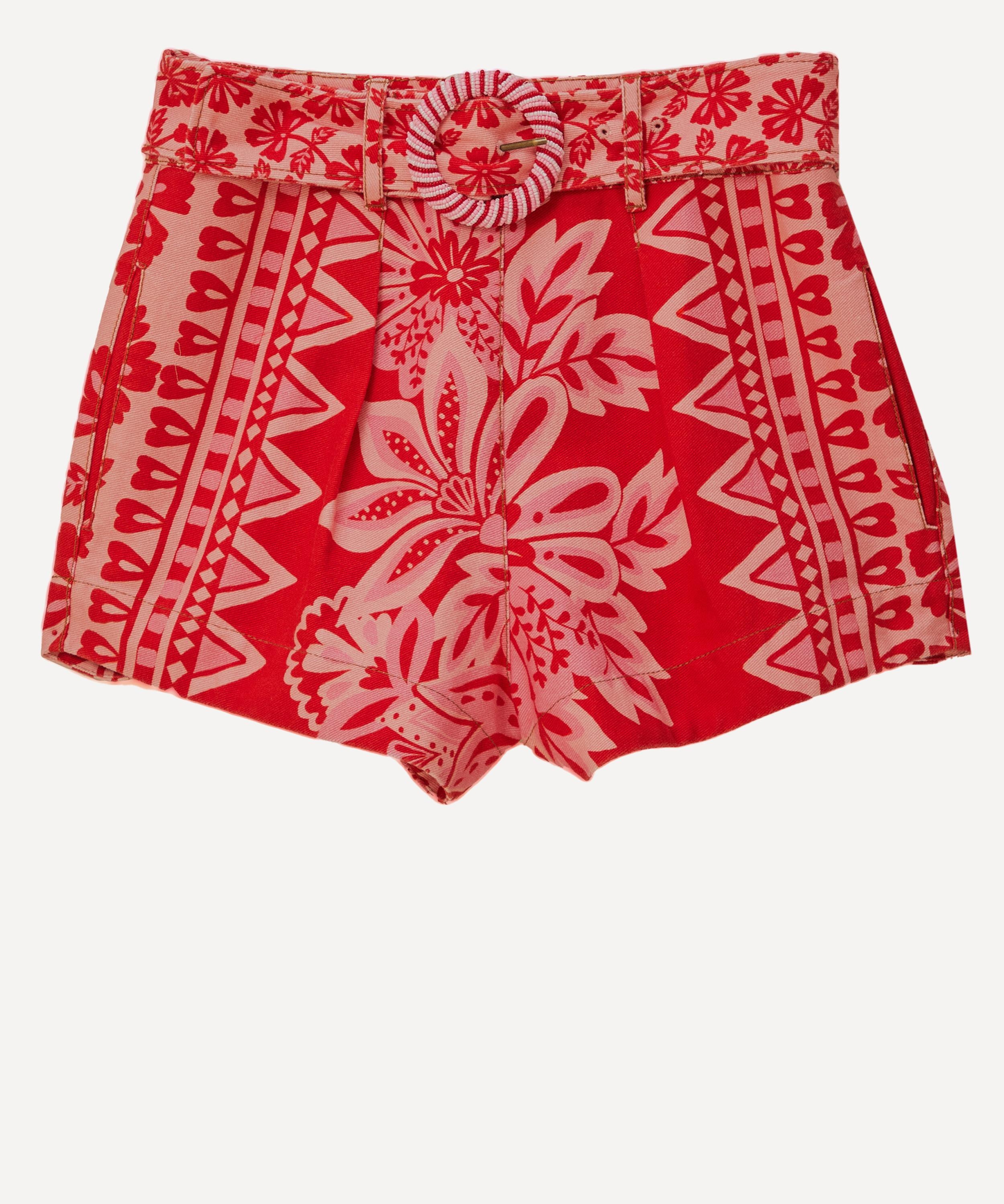 Flora Tapestry Red Shorts - 1