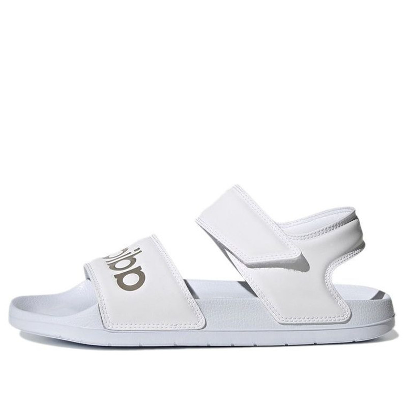 (WMNS) adidas Adilette Sandal 'White Champagne Metallic' H03266 1