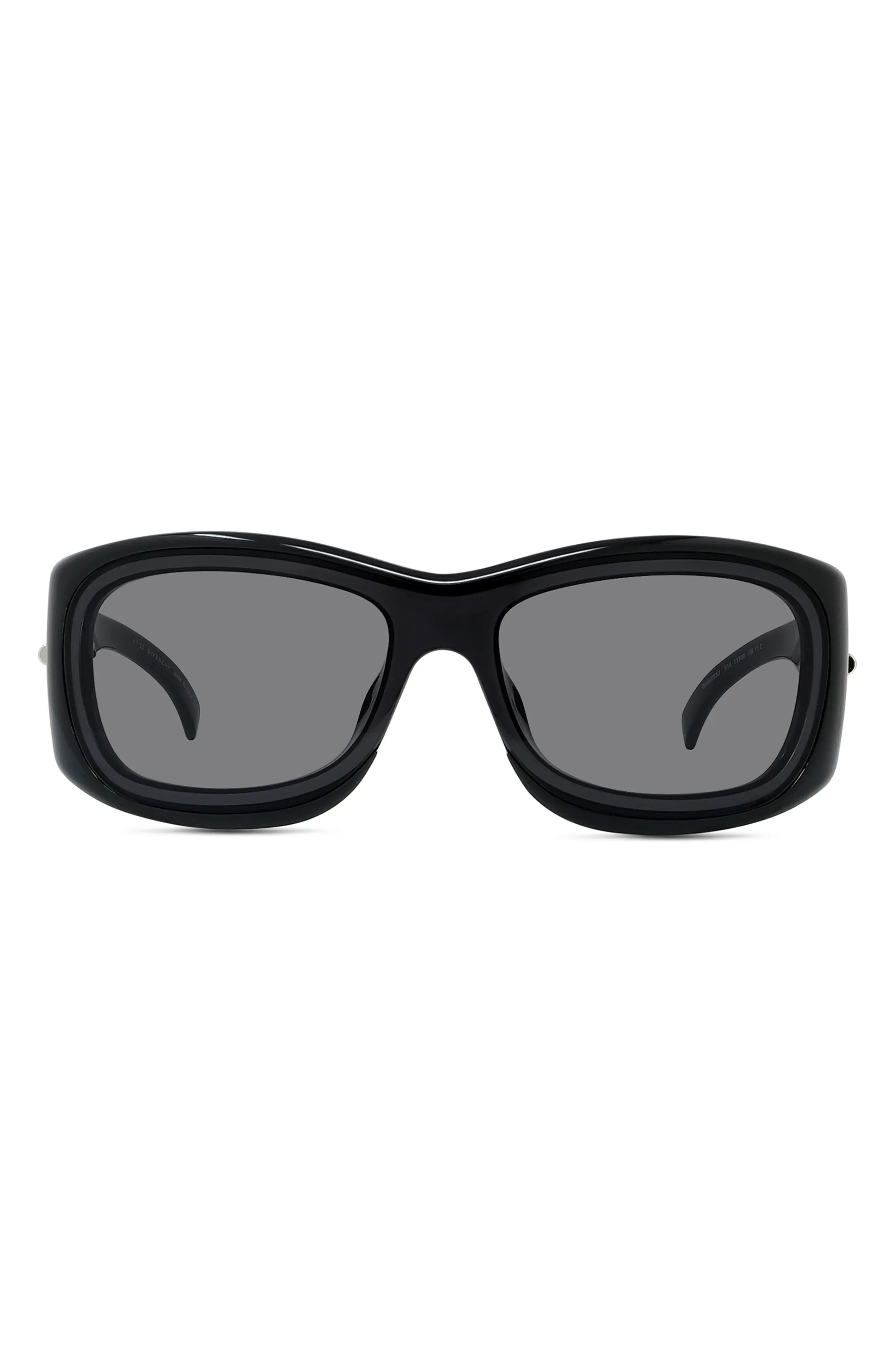 Oval Sunglasses in Shiny Black /Smoke - 1