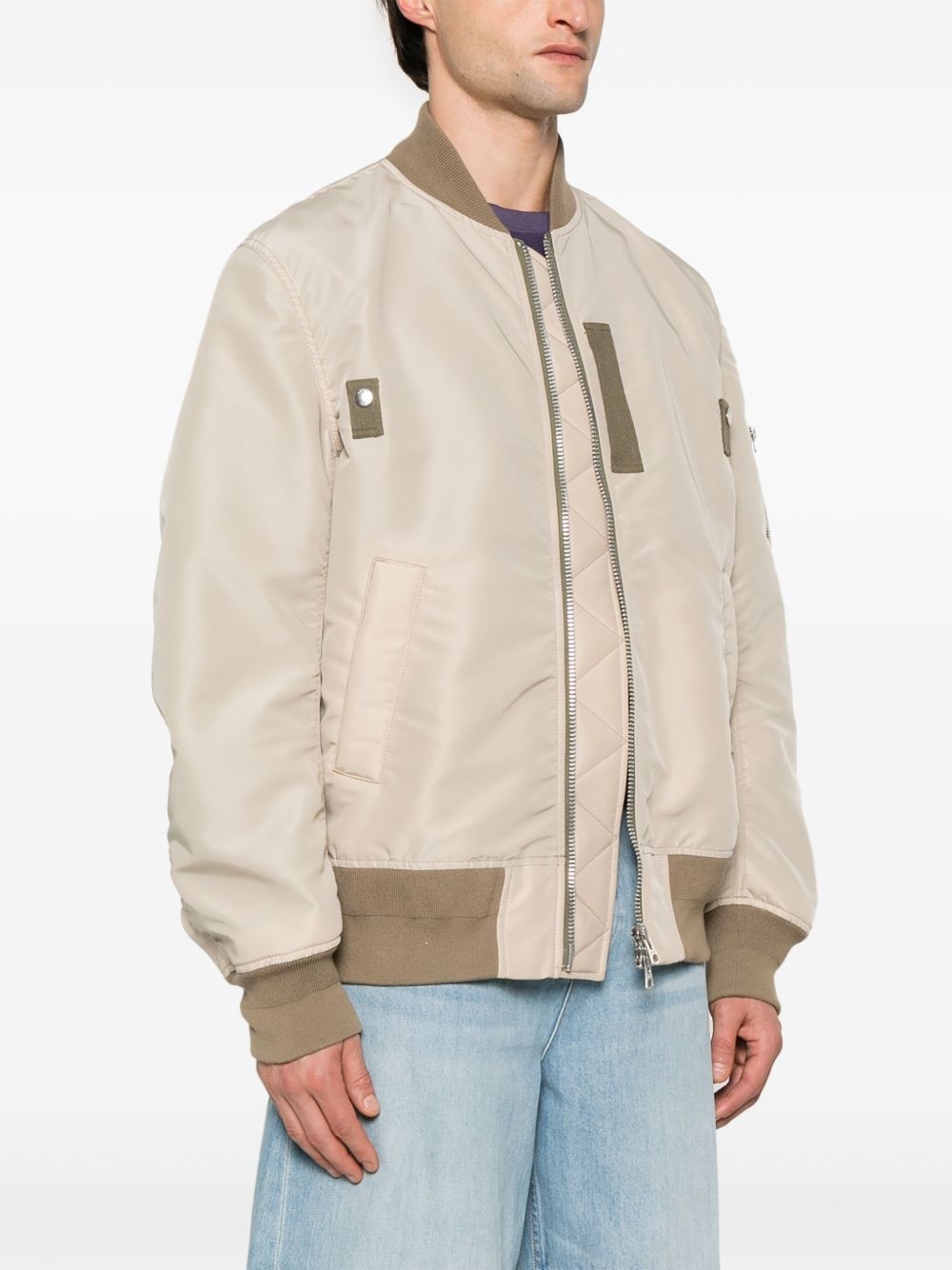 contrast-trim bomber jacket - 3