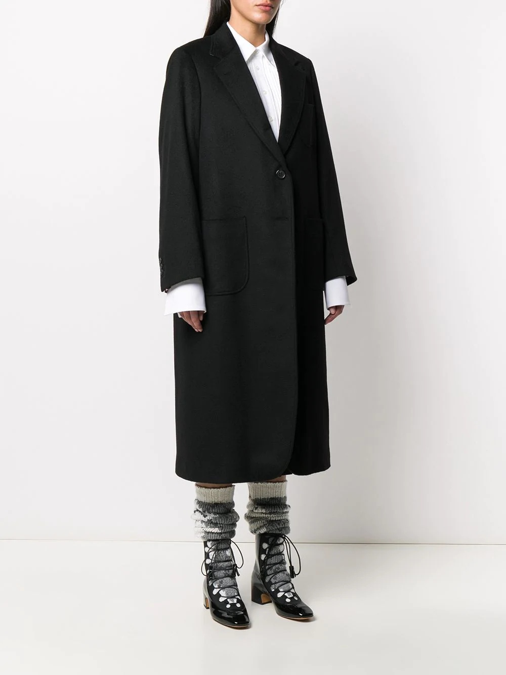 elongated cashemre zibeline sack overcoat - 3